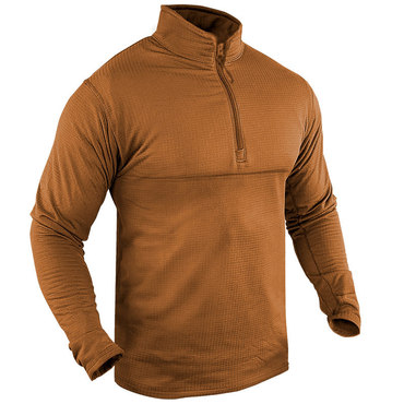 Men's Half-zip T-shirt Double-checkered Chic Polar Fleece Warm Stand Collar