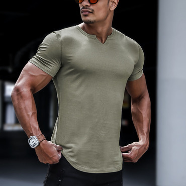 Men's V-neck Slim Fit Chic Basic T-shirt