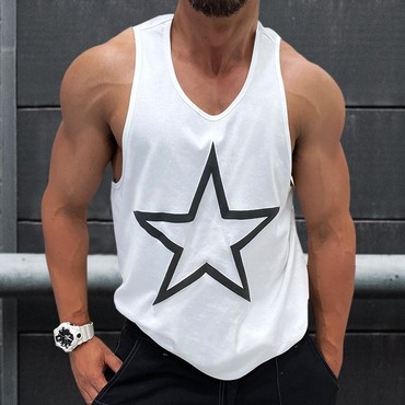 Men's Solid Color Print Chic Versatile Casual Tank Top