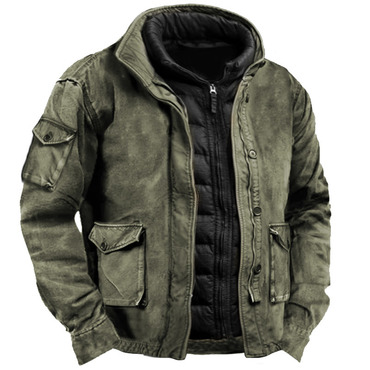 Men's Vintage Outdoor Thermal Chic Pocket Tactical Jacket