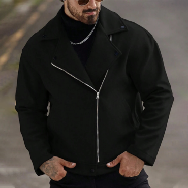 Men's Winter Loose Zip-front Chic Plush Casual Jacket