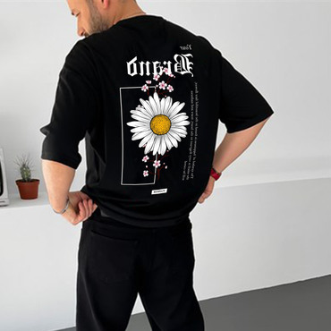 Men's Oversized Floral Print Chic T-shirt