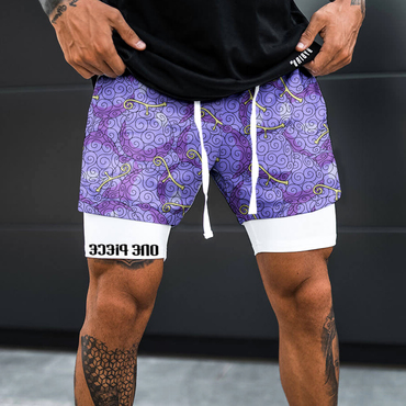 Unisex 'anime Print' Anime Print Chic Shorts Double Layer Functional Shorts