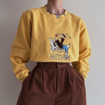 Women's Vintage Crew Neck Chic Sweatshirt