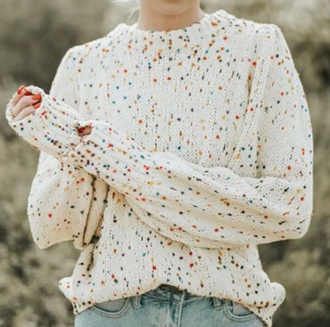 Colorful Polka Dot Pullover Chic Long-sleeved Gentle Loose Knitted Sweater