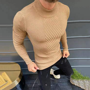 Men's Turtleneck Simple Knitted Chic Sweater