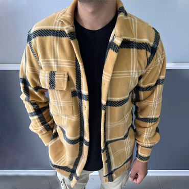 Men's Oversized Fleece Contrast Chic Jacket