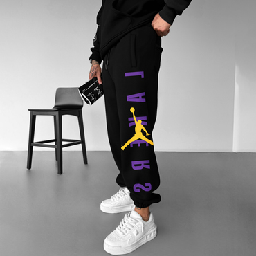 Men's Street Style Basketball Print Chic Sweatpants