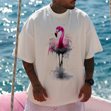 Flamingo Men's Holiday Leisure Chic T-shirt