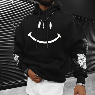 Men's Oversized Vintage Smiley Chic Casual Sweatshirt